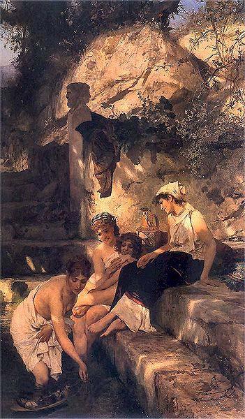 Henryk Siemiradzki Roman bucolic France oil painting art